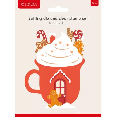 Crafter's Companion Christmas Shaped Card Bases Stamp & Die - Hot Chocolate